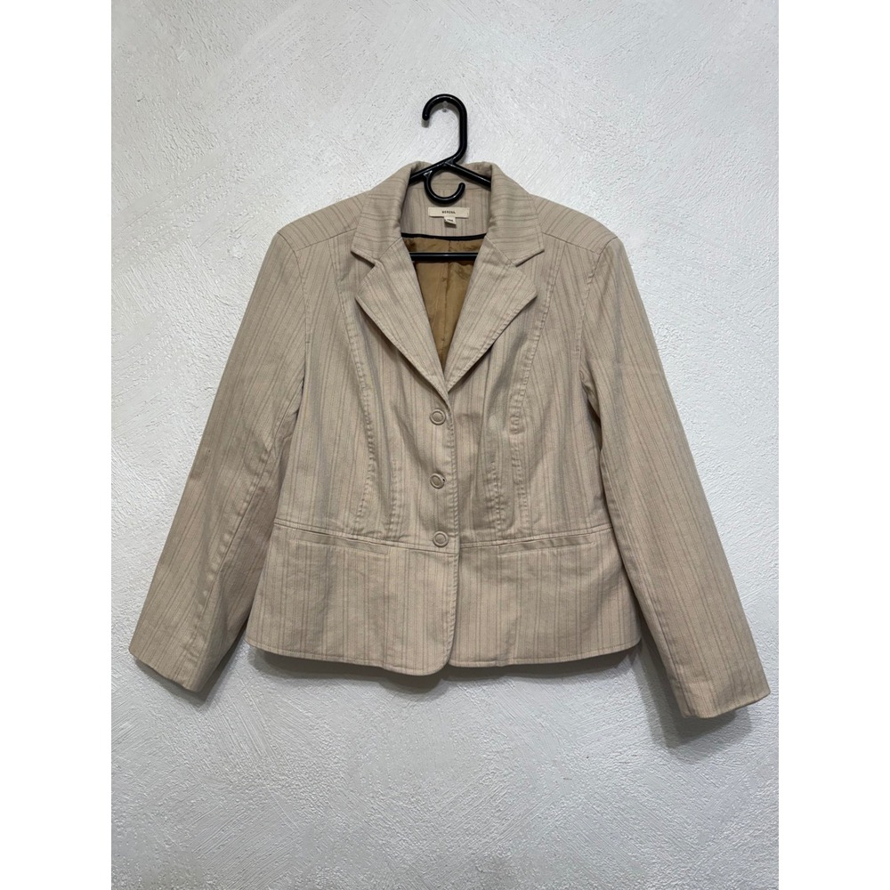 Merona Beige Khaki Blazer Jacket Women Plus Size 18W Work Office Versatile Top
